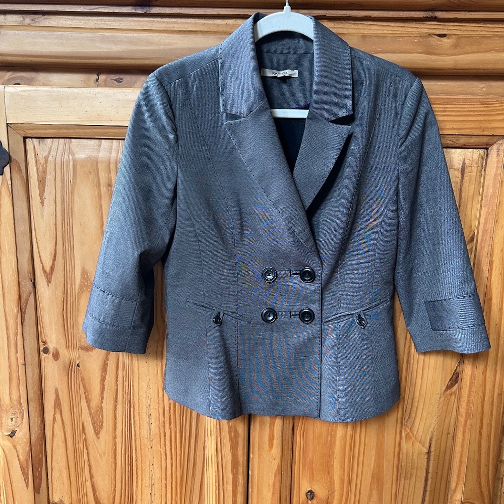 RW&CO Blazer Jacket‎ Button Up Grey with Black Detail Size 4